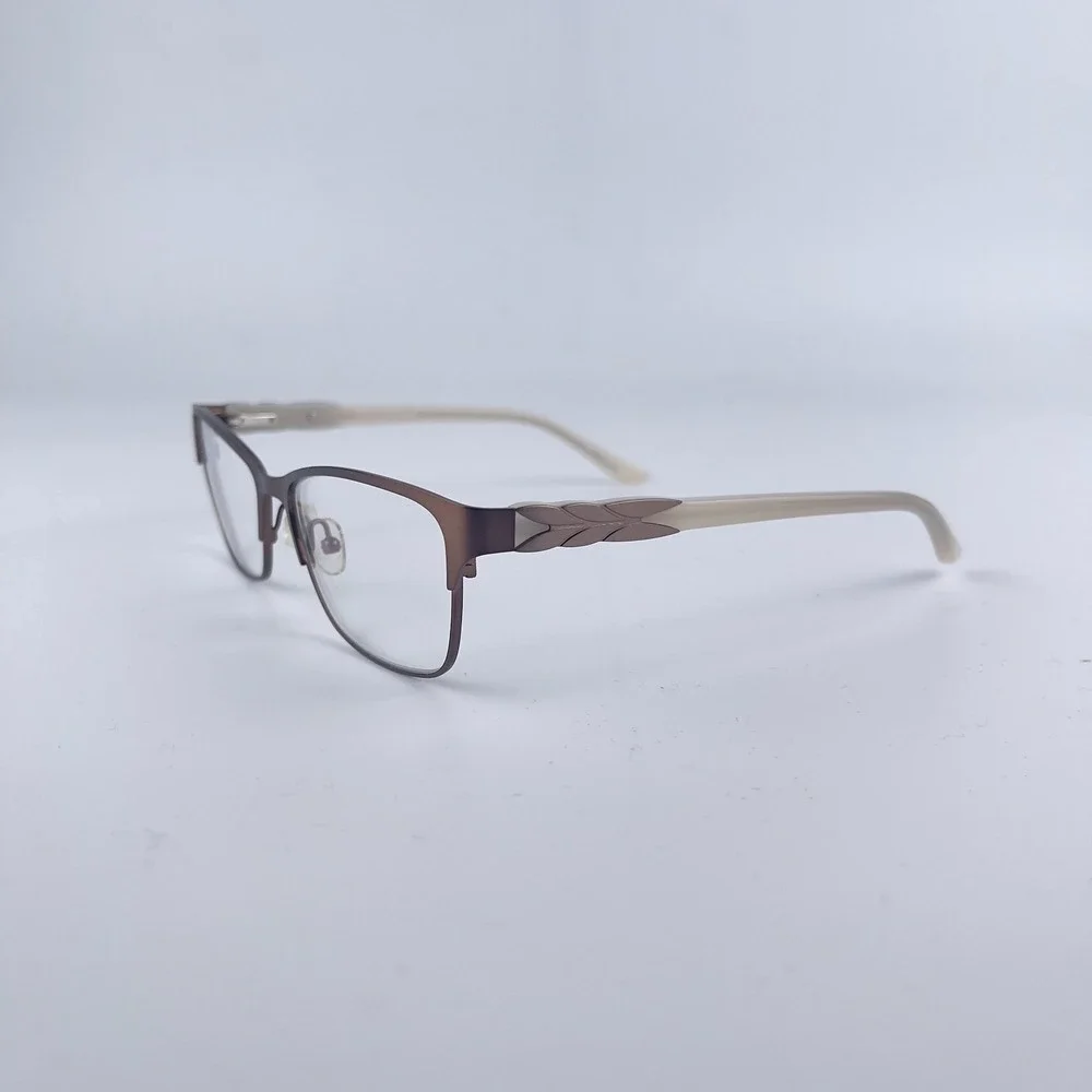 Karen Kane Xanadu‎ Women's Eyeglasses Frame Matte Brown Half Rim 53-16-135 mm